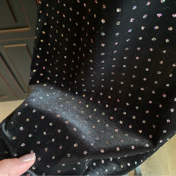 Candie’s Black Velvet Multi Color Glitter Dots Halter Mini Dress Size Small NWT - Picture 4 of 10